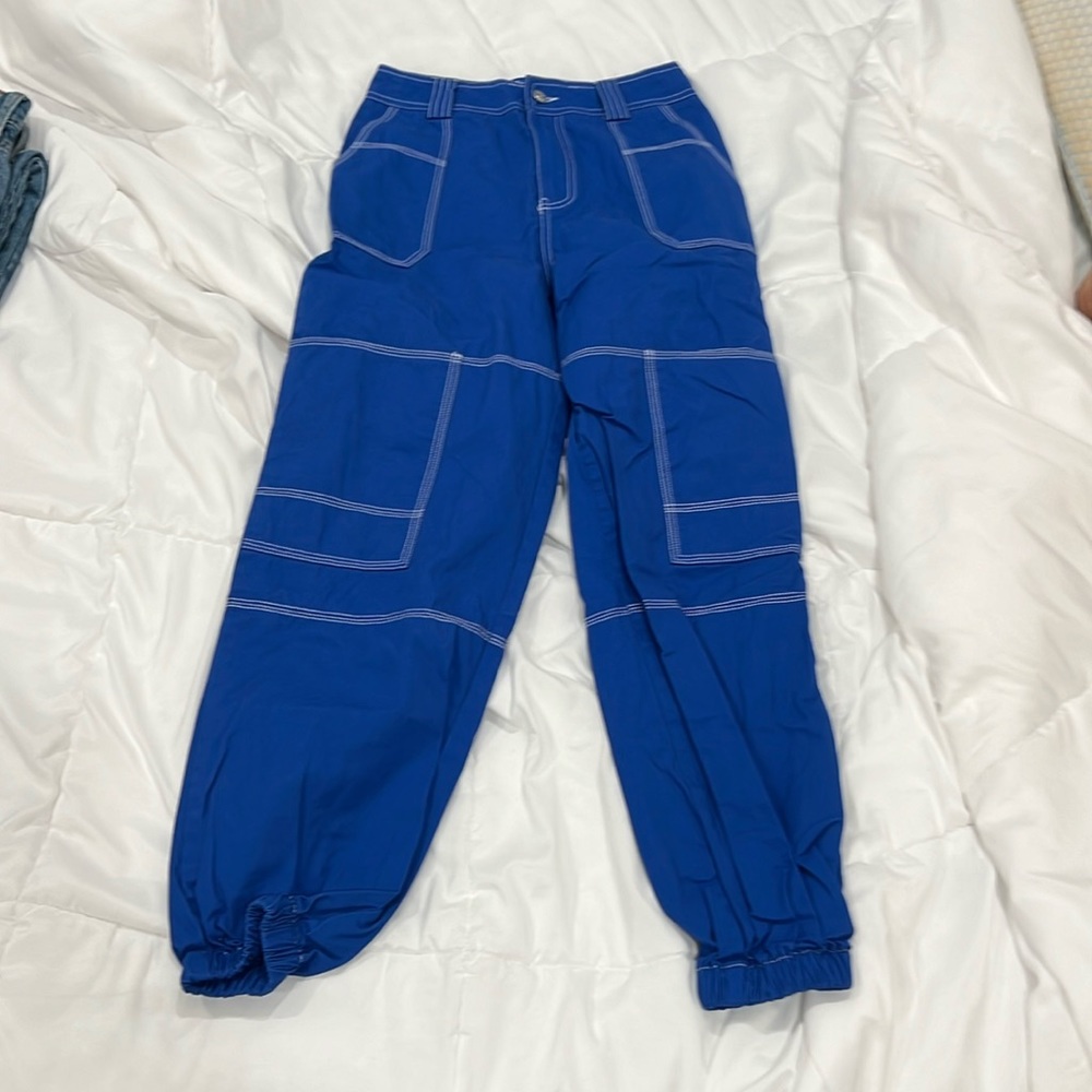 Edikted Blue Cargo Pants